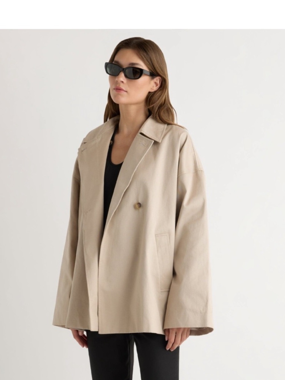 NWT Modern Citizen Oversized Cotton Trench in Beige